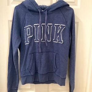Blue PINK pullover hooded sweatshirt